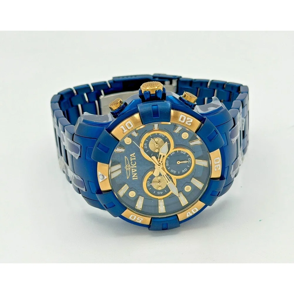 Invicta Pro Diver 36049 Men's Blue Gold Tone Watch 100M Chronograph Style